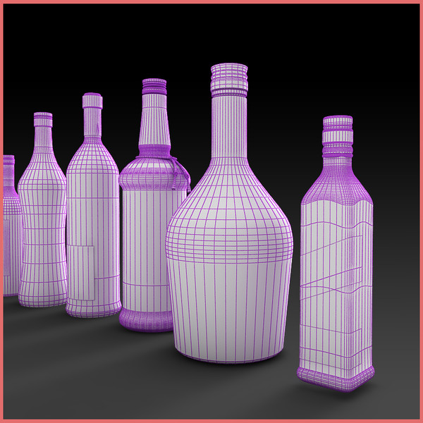 liquer bottles 3d model - Liquer Bottles Collection by ofirc1